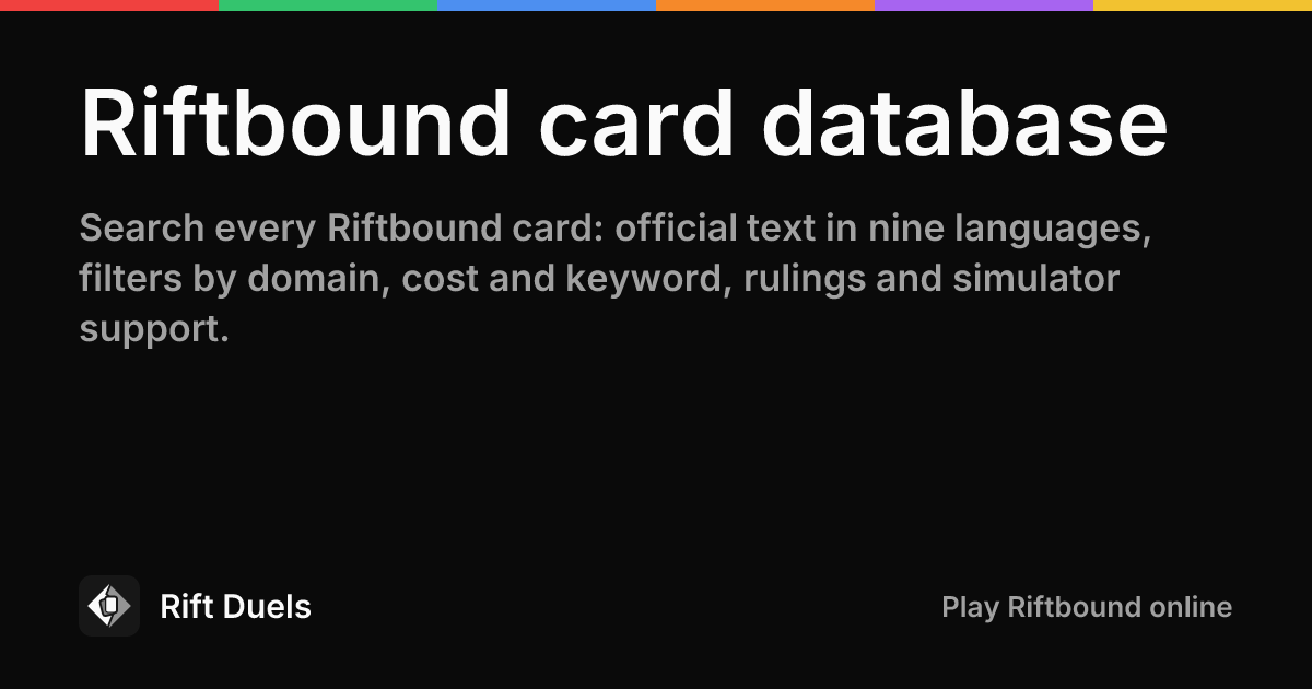 Database delle carte di Riftbound | Rift Duels